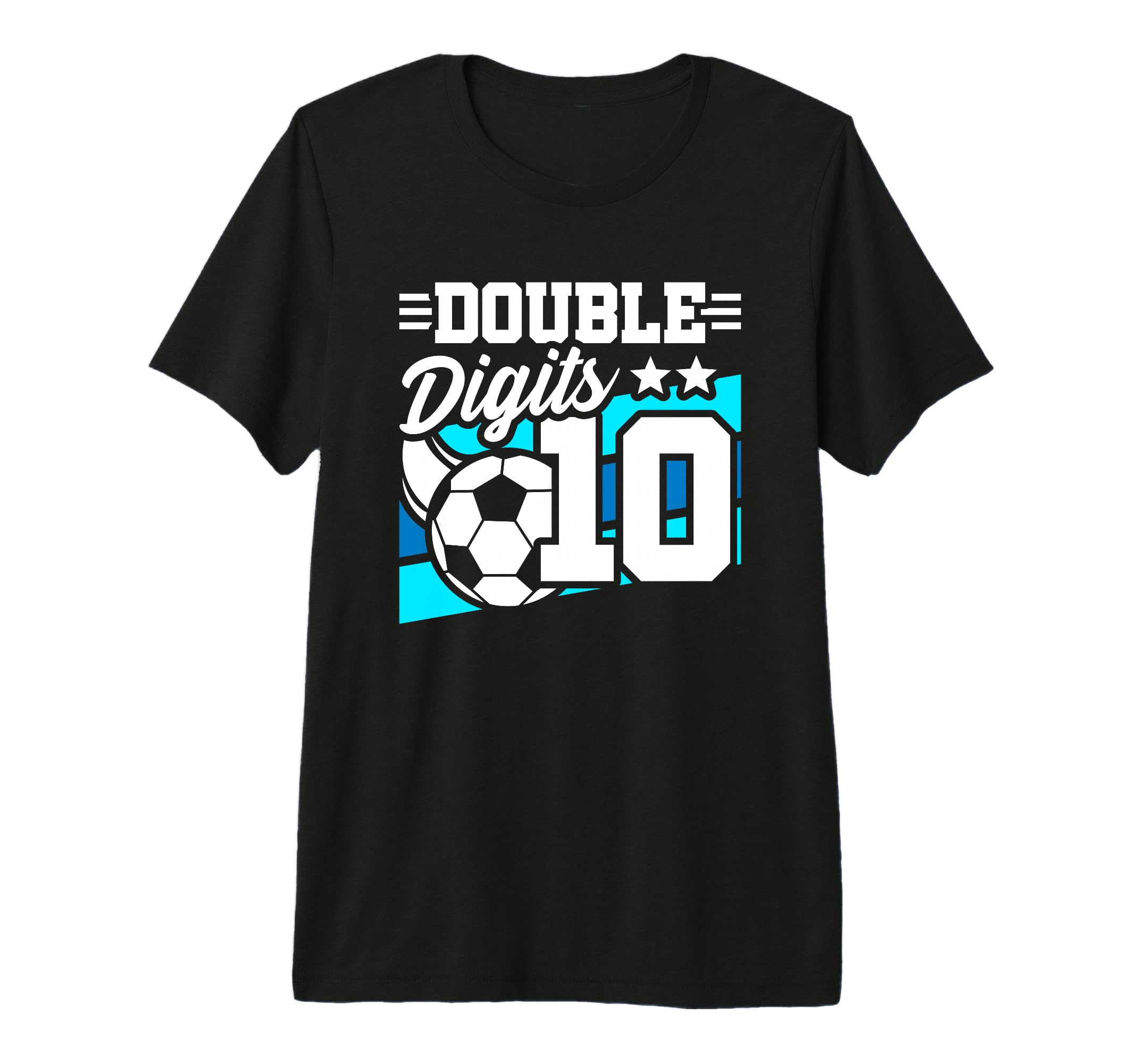 Soccer Birthday 10 Year Old Double T-Shirt - Streetwear Style Unisex