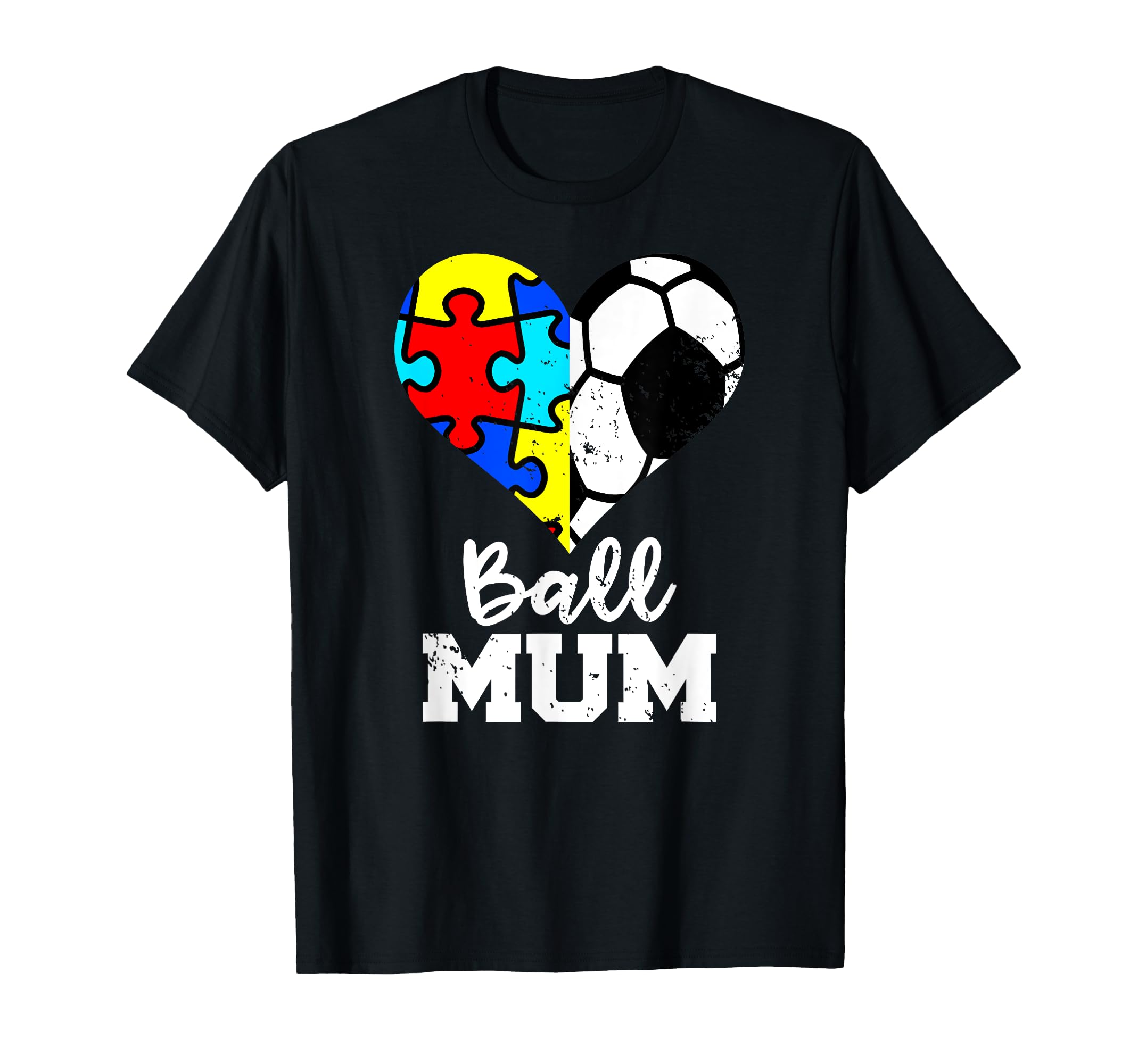 Autism Soccer Mum Funny Autism Puzzle T-Shirt - Minimalist Print Unisex