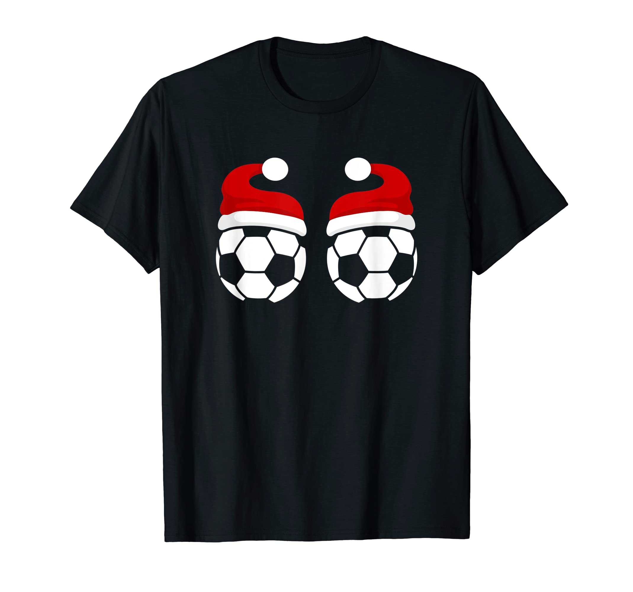Soccer Footballs Santa Hat T-Shirt - Novelty Apparel Unisex