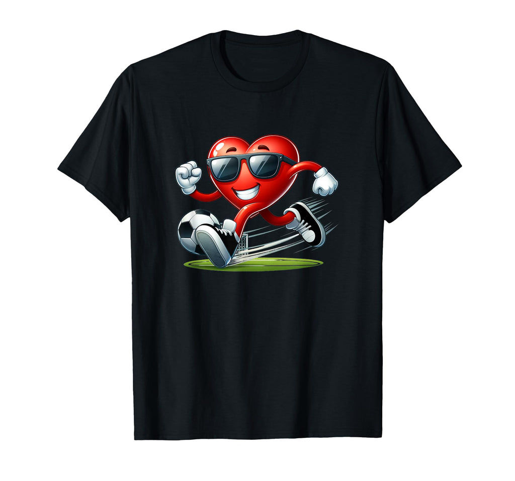 My Heart Playing Soccer Valentines T-Shirt - Unique Graphic Unisex