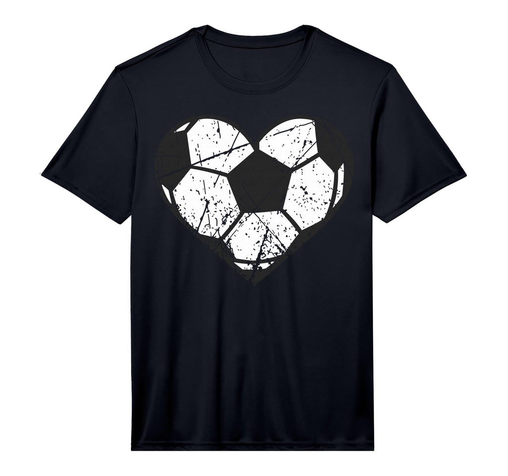 Soccer Ball Heart Valentines Day I Love T-Shirt - Unique Graphic Men Women