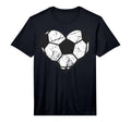 Soccer Ball Heart Valentines Day I Love T-Shirt - Unique Graphic Men Women