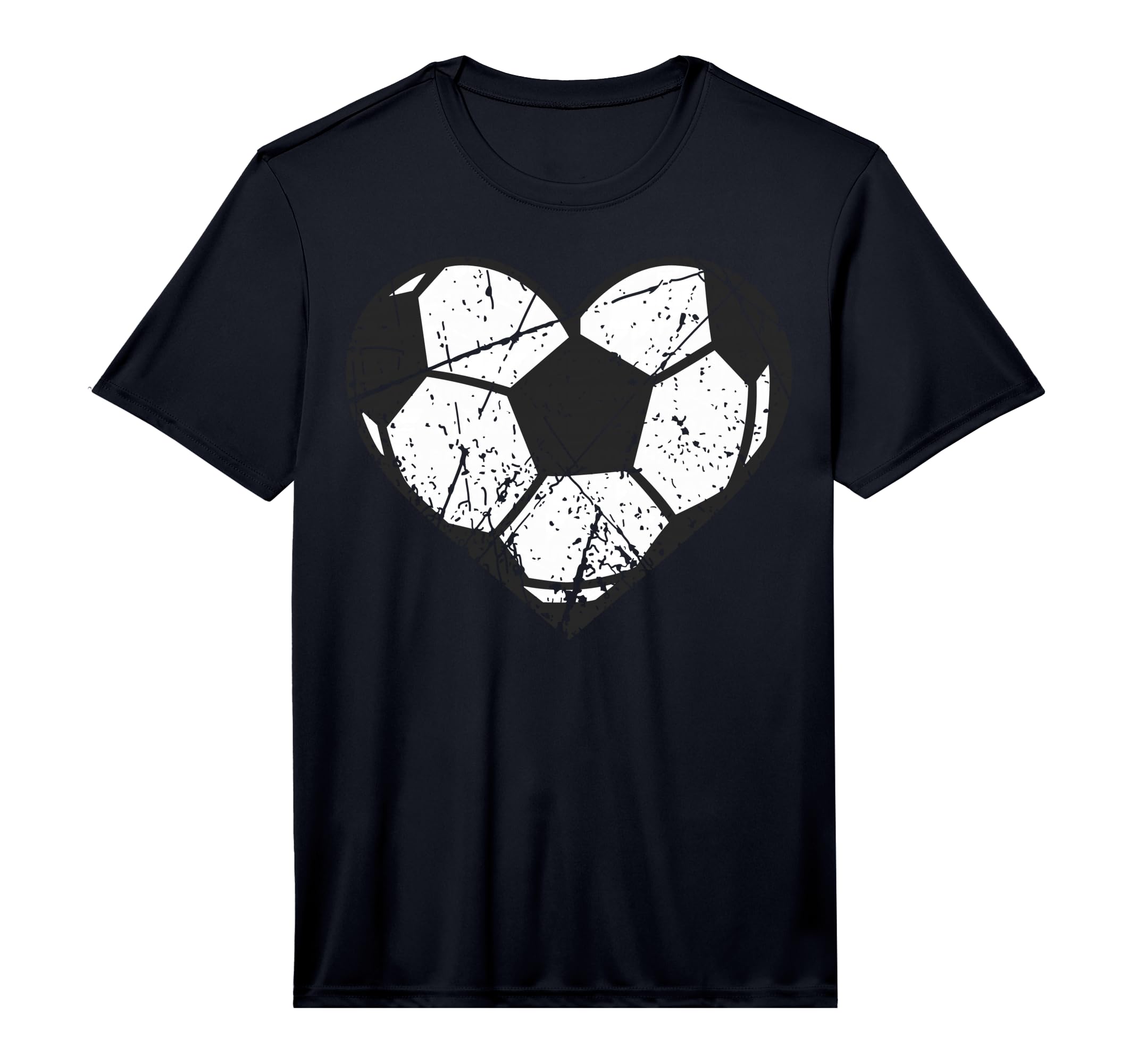 Soccer Ball Heart Valentines Day I Love T-Shirt - Unique Graphic Men Women