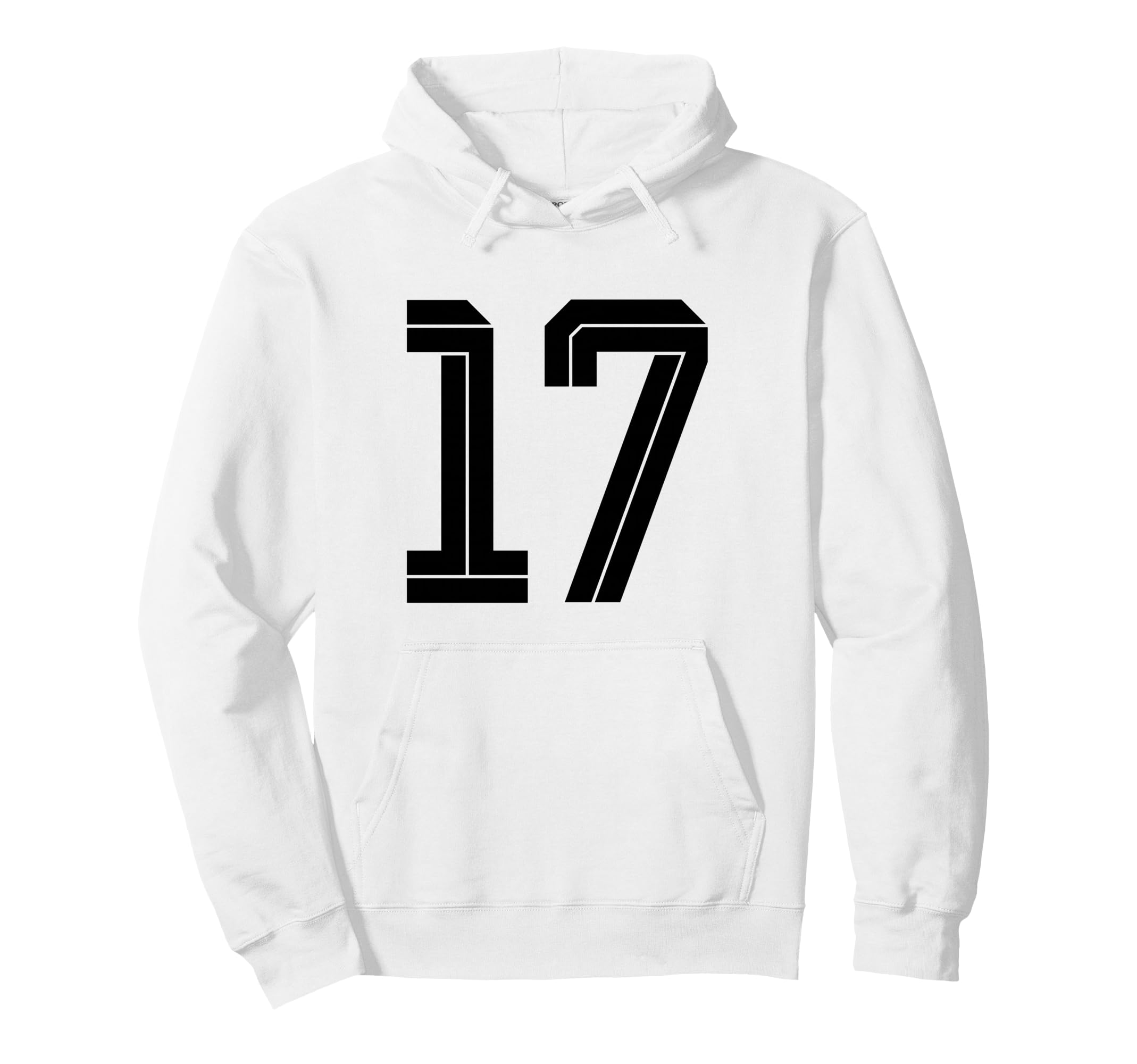 17 White Number 17 Sports Fan Soccer Hoodie - Trendy Graphic for Adults