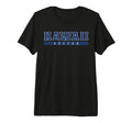 Hawaii Soccer Blue Text Tri Blend T-Shirt - Minimalist Print for Adults