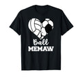 Ball Memaw Heart Funny Soccer T-Shirt - Streetwear Style for Adults