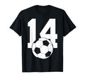 Number 14 Years Soccer 14Th Birthday T-Shirt - Graphic Print Unisex