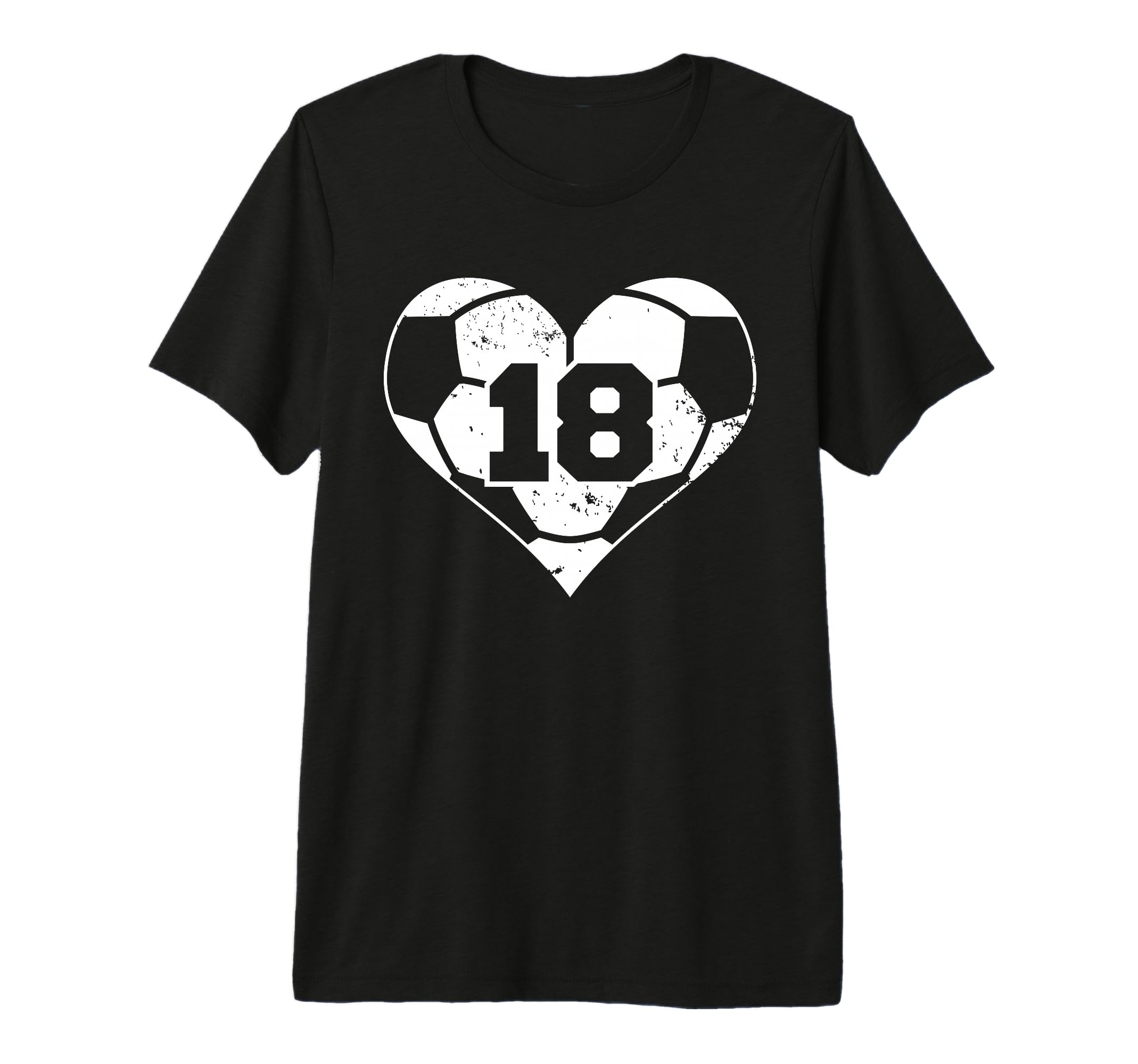 Soccer Number 18 Jersey Funny Soccer Heart T-Shirt - Trendy Graphic Unisex