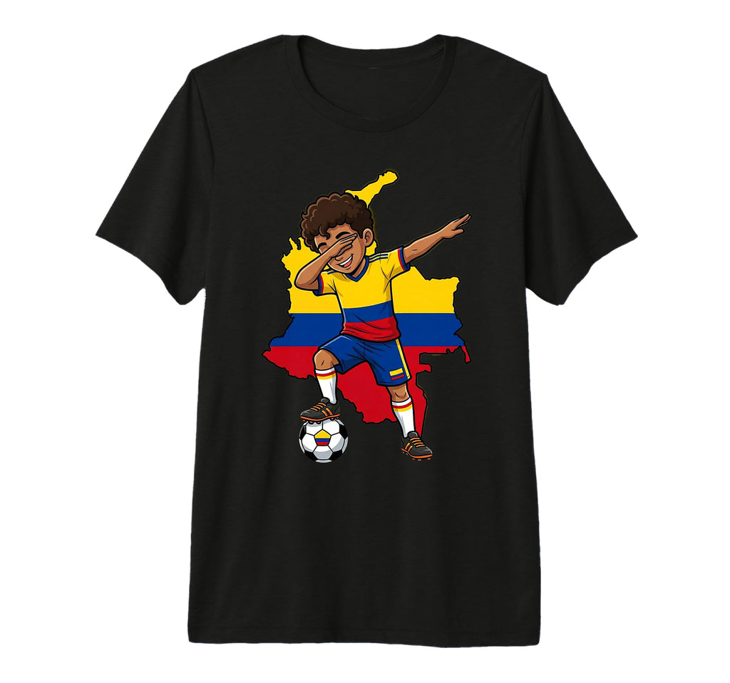 Colombia Soccer Dab Flag Football T-Shirt - Fun Novelty Design Men Women
