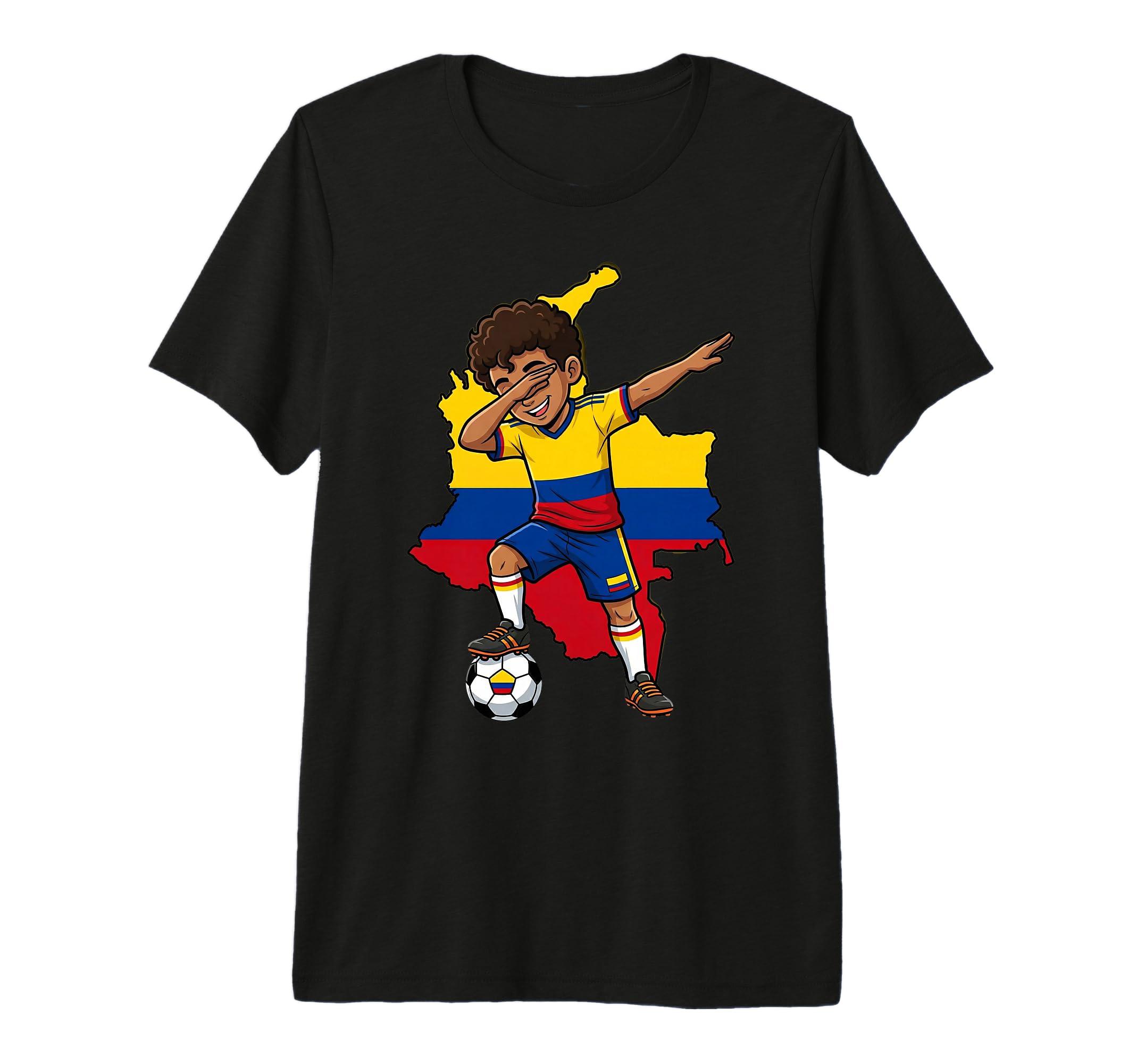 Colombia Soccer Dab Flag Football T-Shirt - Fun Novelty Design Men Women