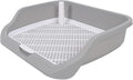 Fabater Dog Potty Toilet Training Tray, Portable Multifunctional Mesh Puppy Training Toilet Pad Holder with Bafflel for Small Dogs Puppies (Gray)