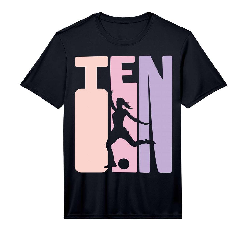 10 Years Soccer Gift 10Th Birthday T-Shirt - Custom Art Print for Adults