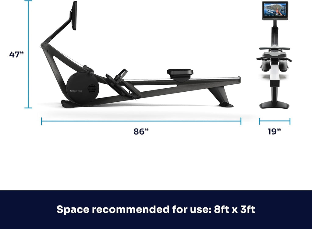 Wave Rowing Machine with 16" HD Touchscreen & Speakers - Foldable | Live Home Workouts, Subscription Required