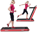 GYMAX Walking Pad, 2.25HP Foldable Treadmill with Smart App & Remote Control, Bluetooth LED Monitor, Small Spaces Compact Running Machine, Folding Portable Under Desk Treadmill for Home Office