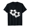 Soccer Hearts Ball Play Sports T-Shirt - Casual Everyday Wear Men Women