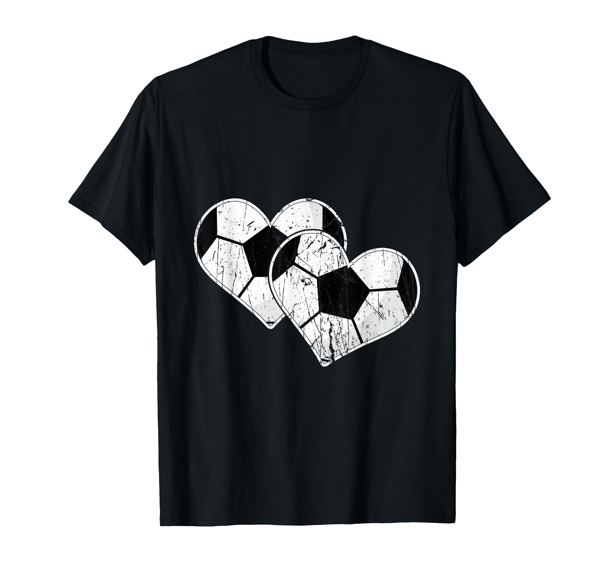 Soccer Hearts Ball Play Sports T-Shirt - Casual Everyday Wear Men Women