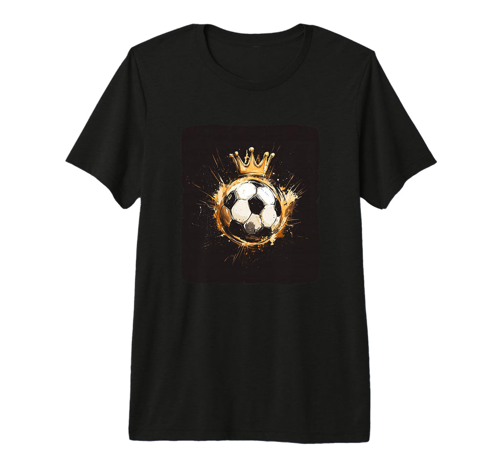 Nice Soccer Ball Golden Crown And Tri Blend T-Shirt - Graphic Print Unisex