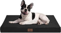 Outdoor Dog Bed for Medium Dogs, Waterproof Dog Bed for Medium Dogs Cats, Orthopedic Egg Crate Foam Pet Bed with Washable and Removable Oxford Cover, Black