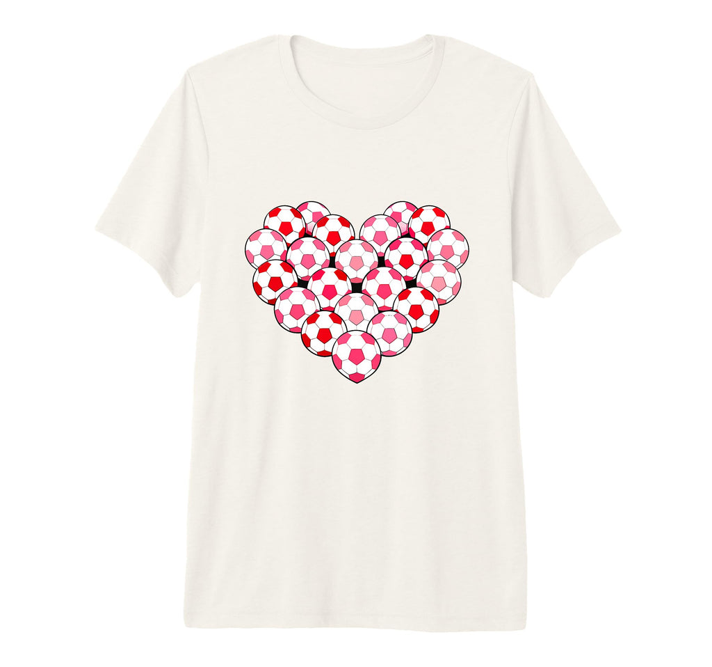 Heart Shaped Soccer Ball Artwork Tri T-Shirt - Novelty Apparel Men Women