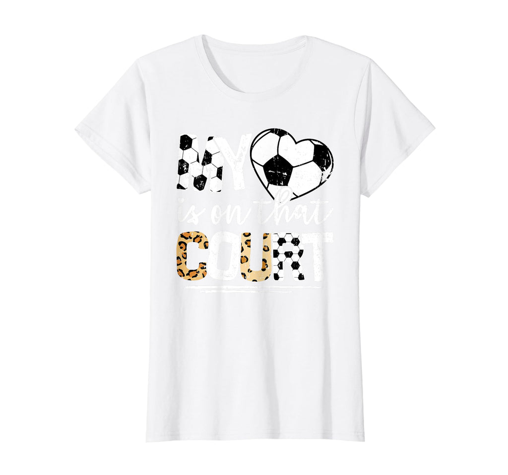 Leopard Soccer Mom My Heart Is That T-Shirt - Novelty Apparel Men Women