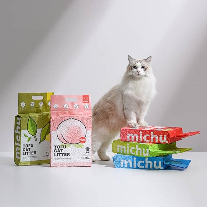 Tofu Cat Litter Natural Clumping Tofu Cat Litter 5.5lb/88oz 5 Scents (Greentea + Mixed, 2 Pack)