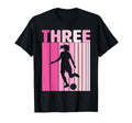 Three Soccer 3Rd Bday Party 3 Years T-Shirt - Aesthetic Graphic for Adults