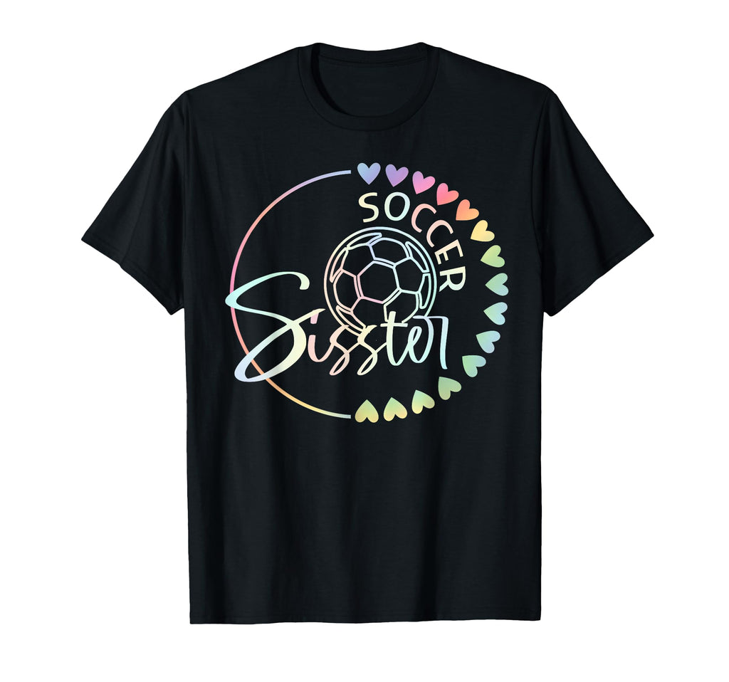 Soccer Sister Tie Dye Heart Soccer T-Shirt - Custom Art Print Unisex