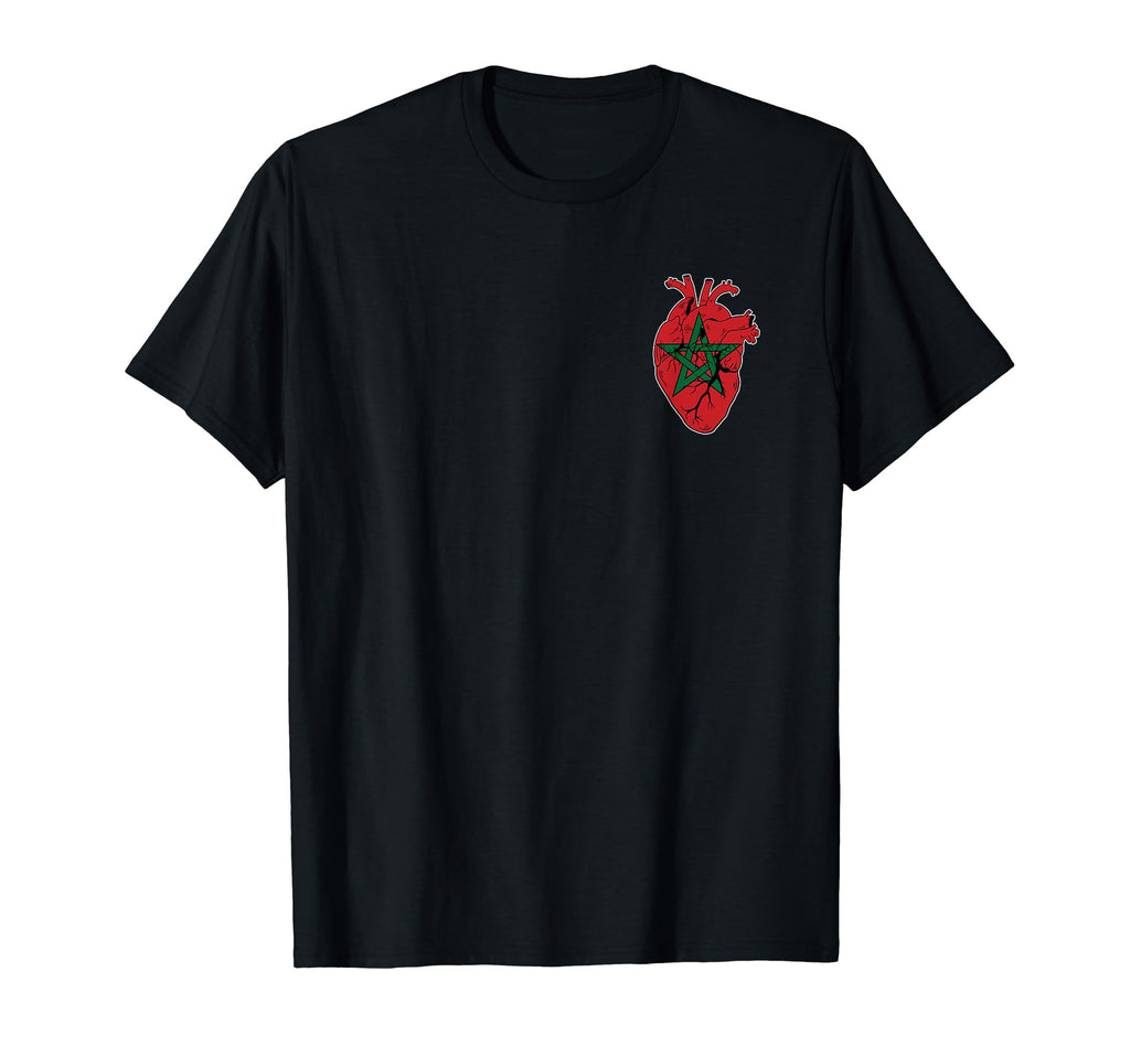 Morocco Soccer Game Lover Anatomical Heart T-Shirt - Trendy Graphic Unisex