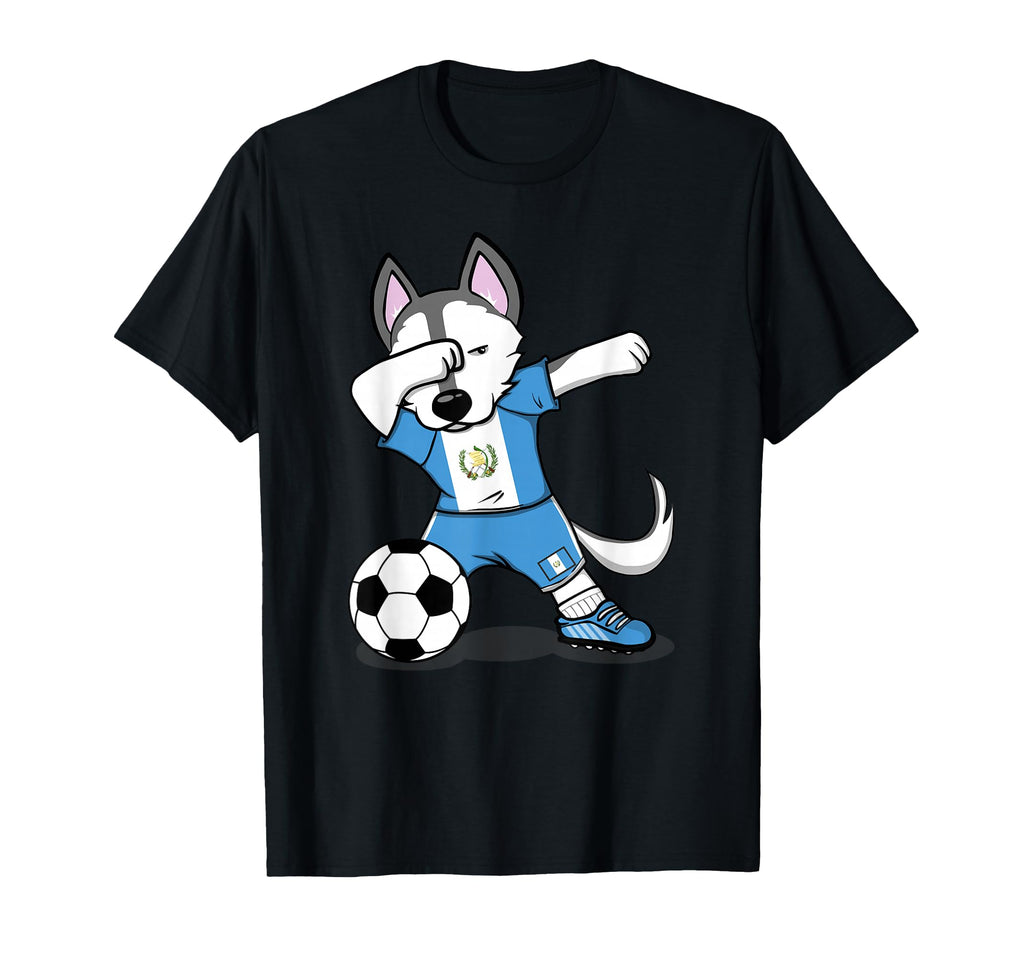 Dabbing Husky Guatemala Soccer Fans T-Shirt - Streetwear Style Unisex
