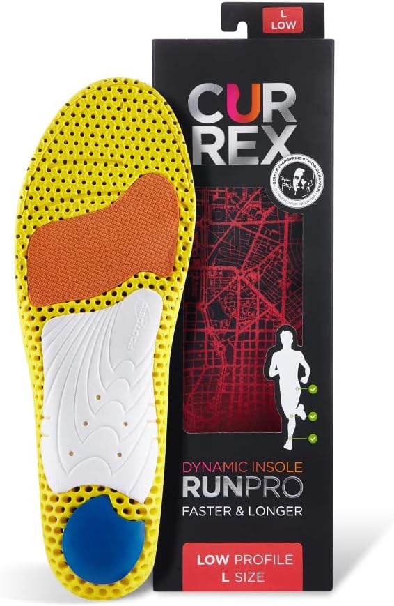 CURREX RunPro Insoles for Running Shoes – Arch Support Inserts to Help Reduce Fatigue, Prevent Injuries & Boost Performance – for Men & Women – Low Arch, Medium