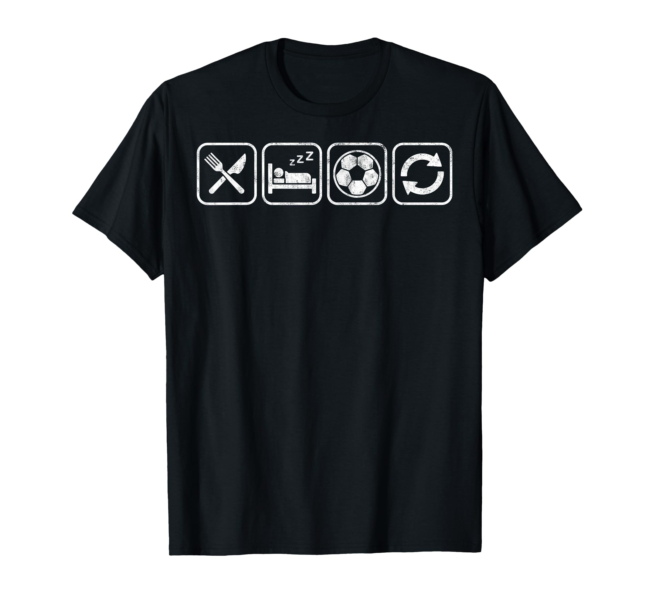 Eat Sleep Soccer Repet Goalie Player Fan T-Shirt - Novelty Apparel Unisex