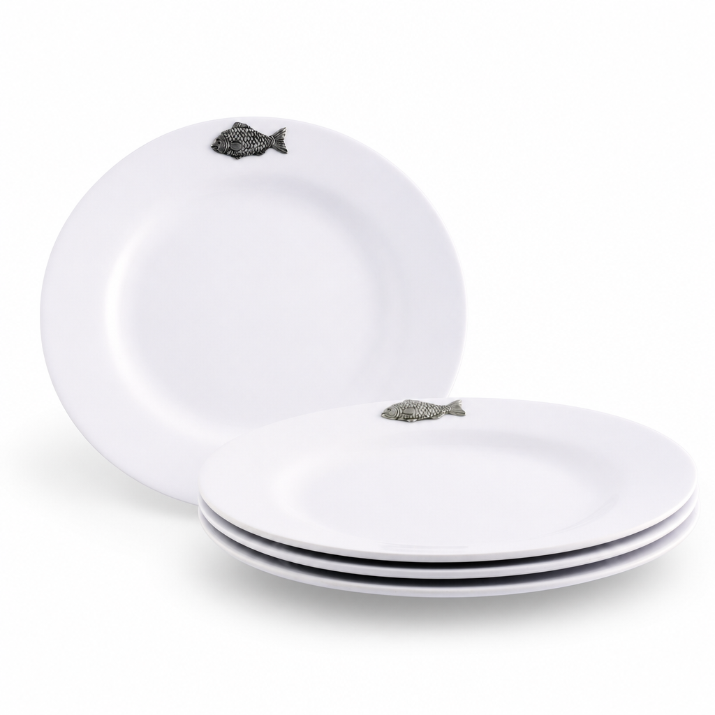Fish Melamine Lunch Plates - Set of 4