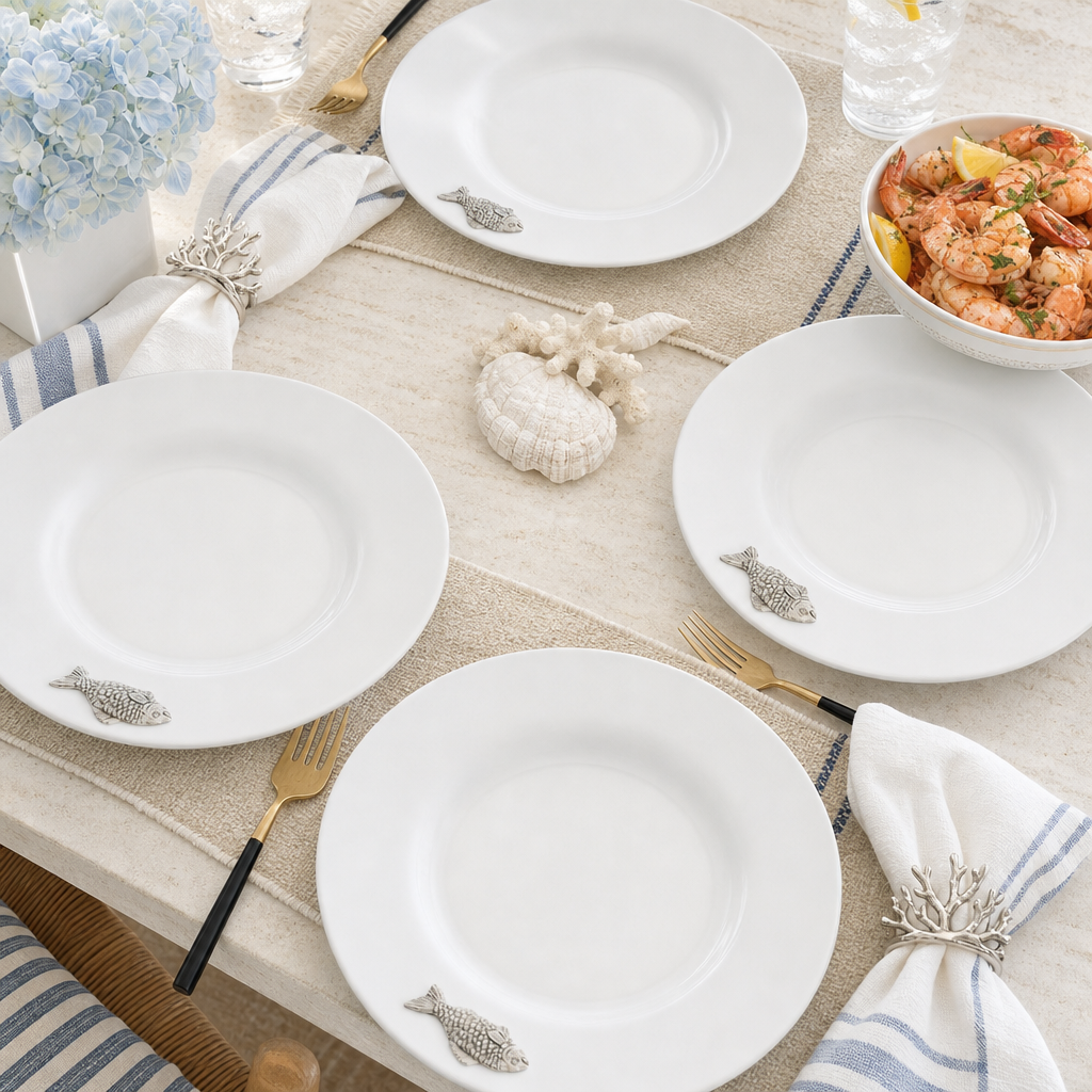 Fish Melamine Lunch Plates - Set of 4