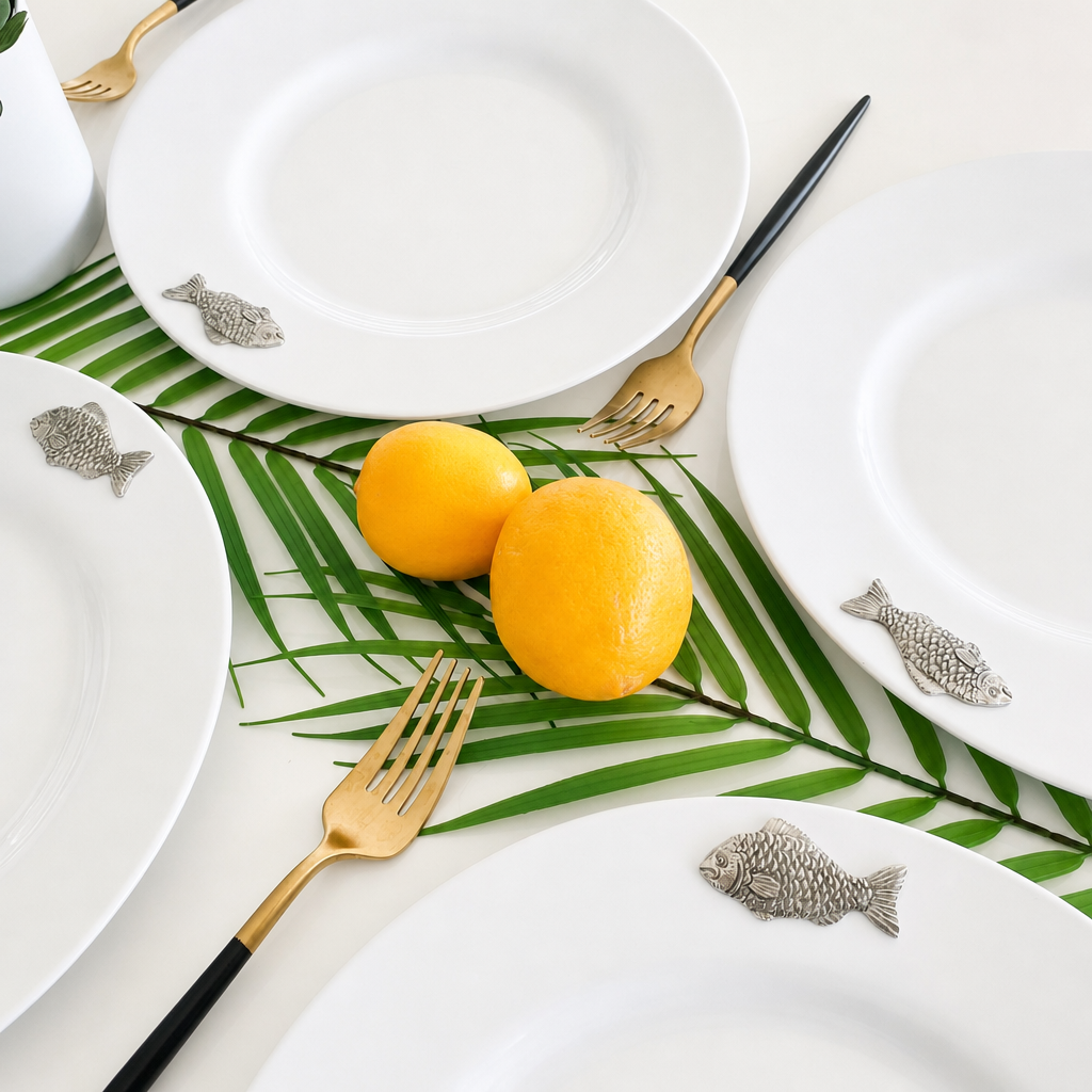 Fish Melamine Lunch Plates - Set of 4