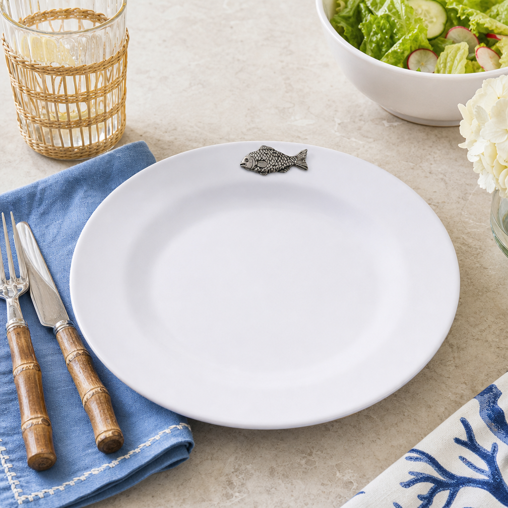 Fish Melamine Lunch Plates - Set of 4