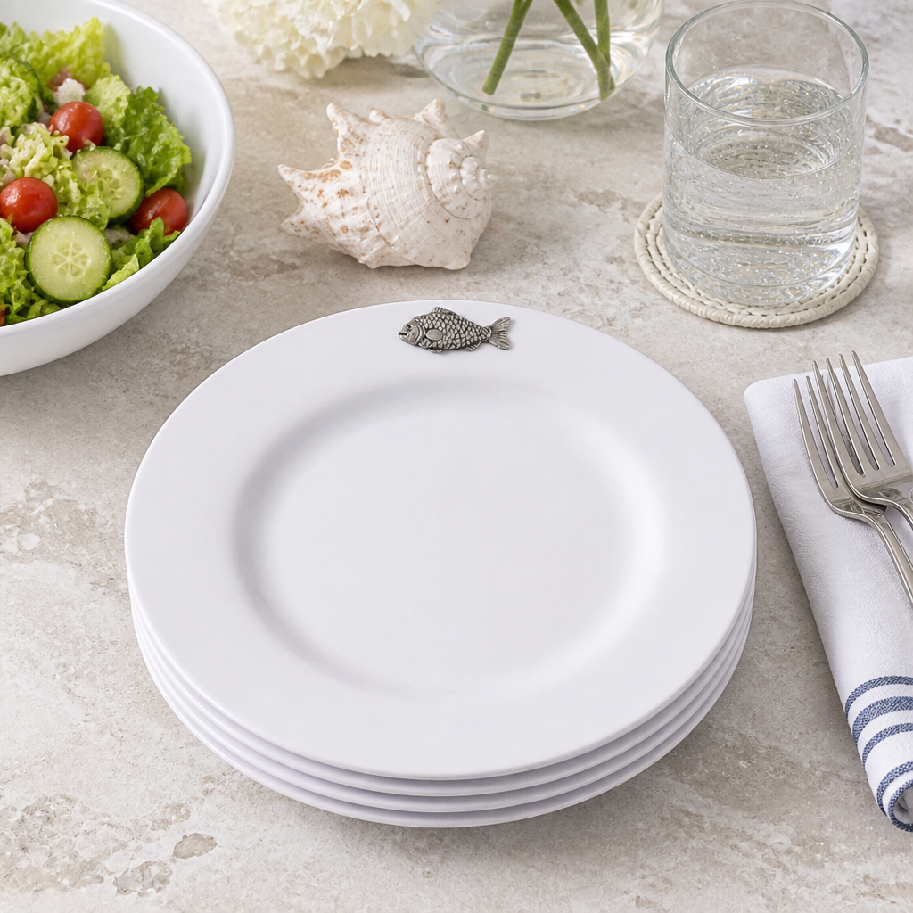 Fish Melamine Lunch Plates - Set of 4