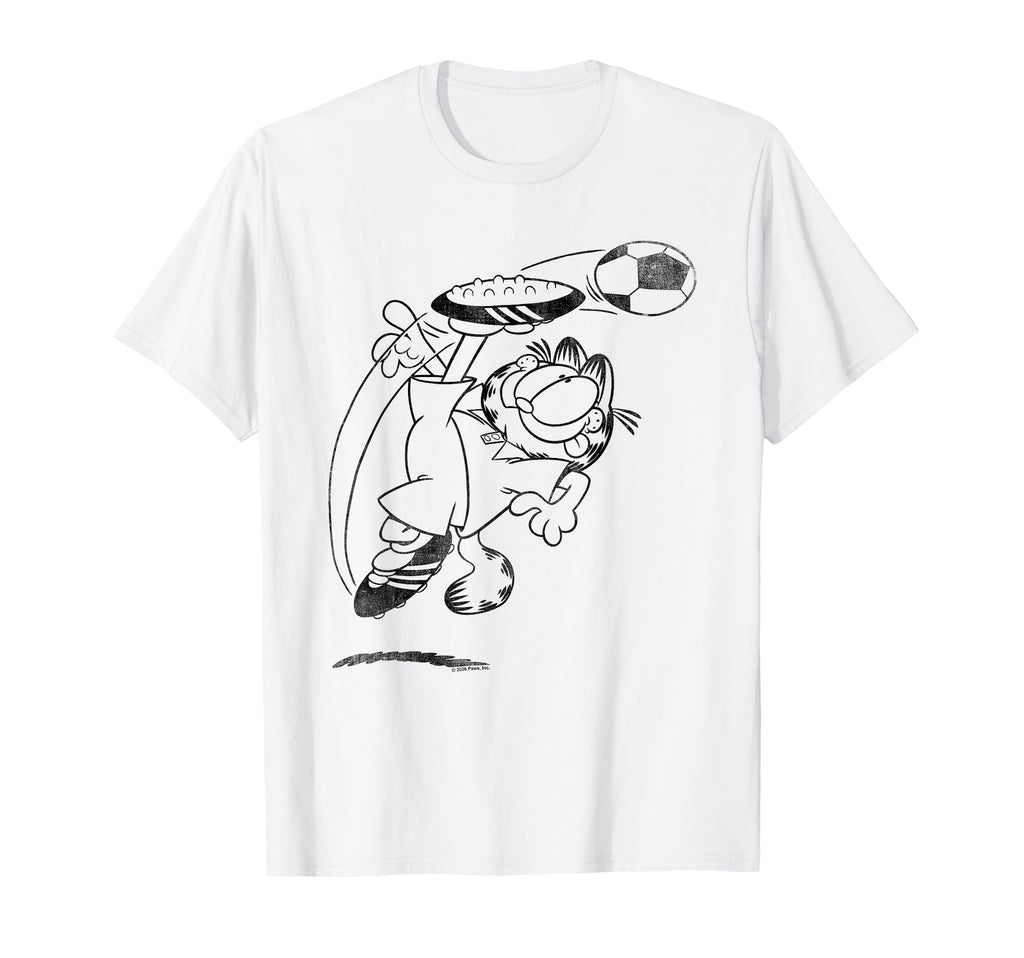 Garfield Soccer Kick T-Shirt - Fun Novelty Design for Adults