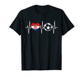 Croatia Soccer Funny Soccer Heartbeat T-Shirt - Streetwear Style Men Women