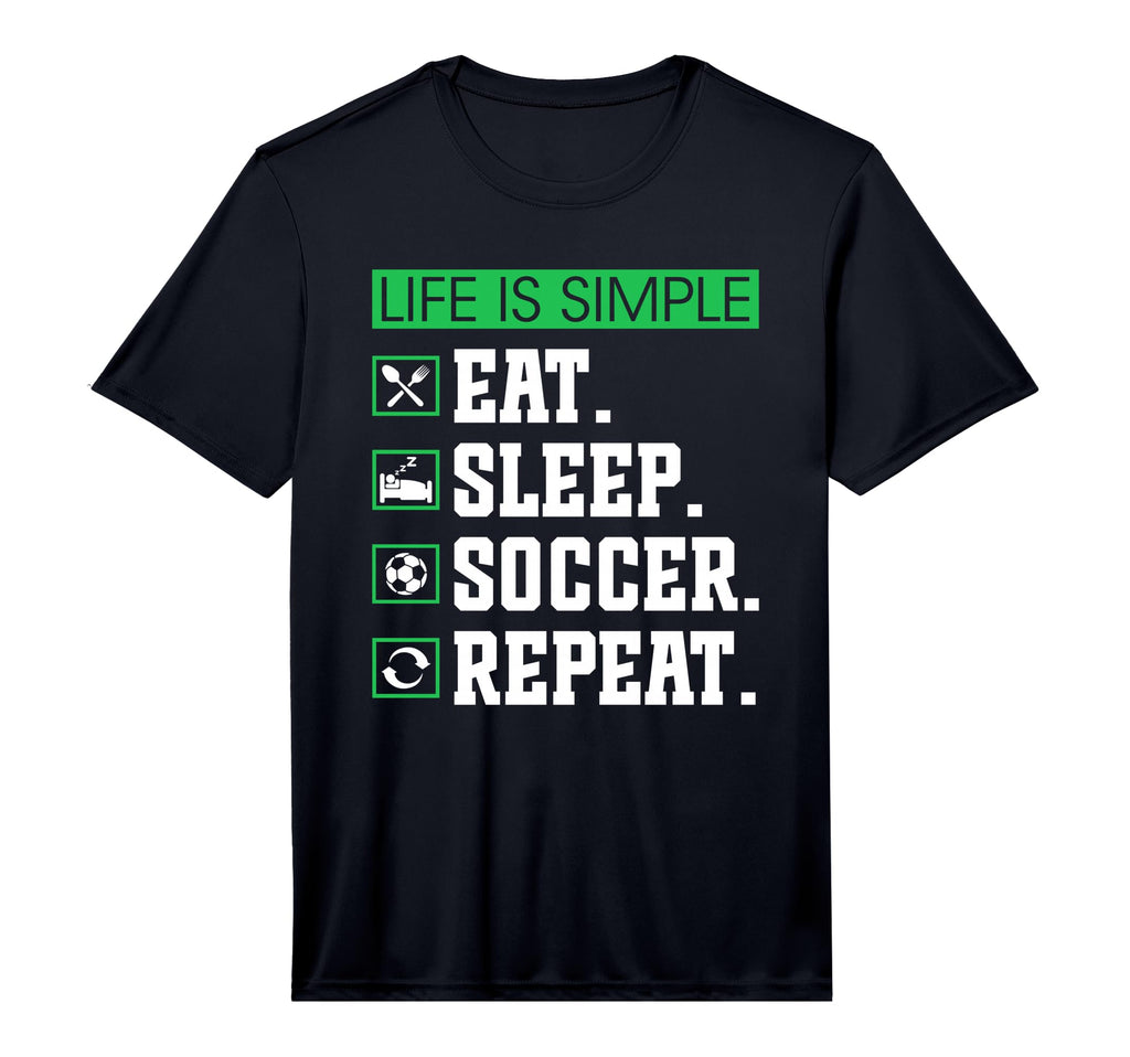 Eat Sleep Soccer Repeat Soccer T-Shirt - Streetwear Style for Adults