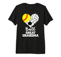 Ball Great Grandma Heart Softball T-Shirt - Novelty Apparel for Adults