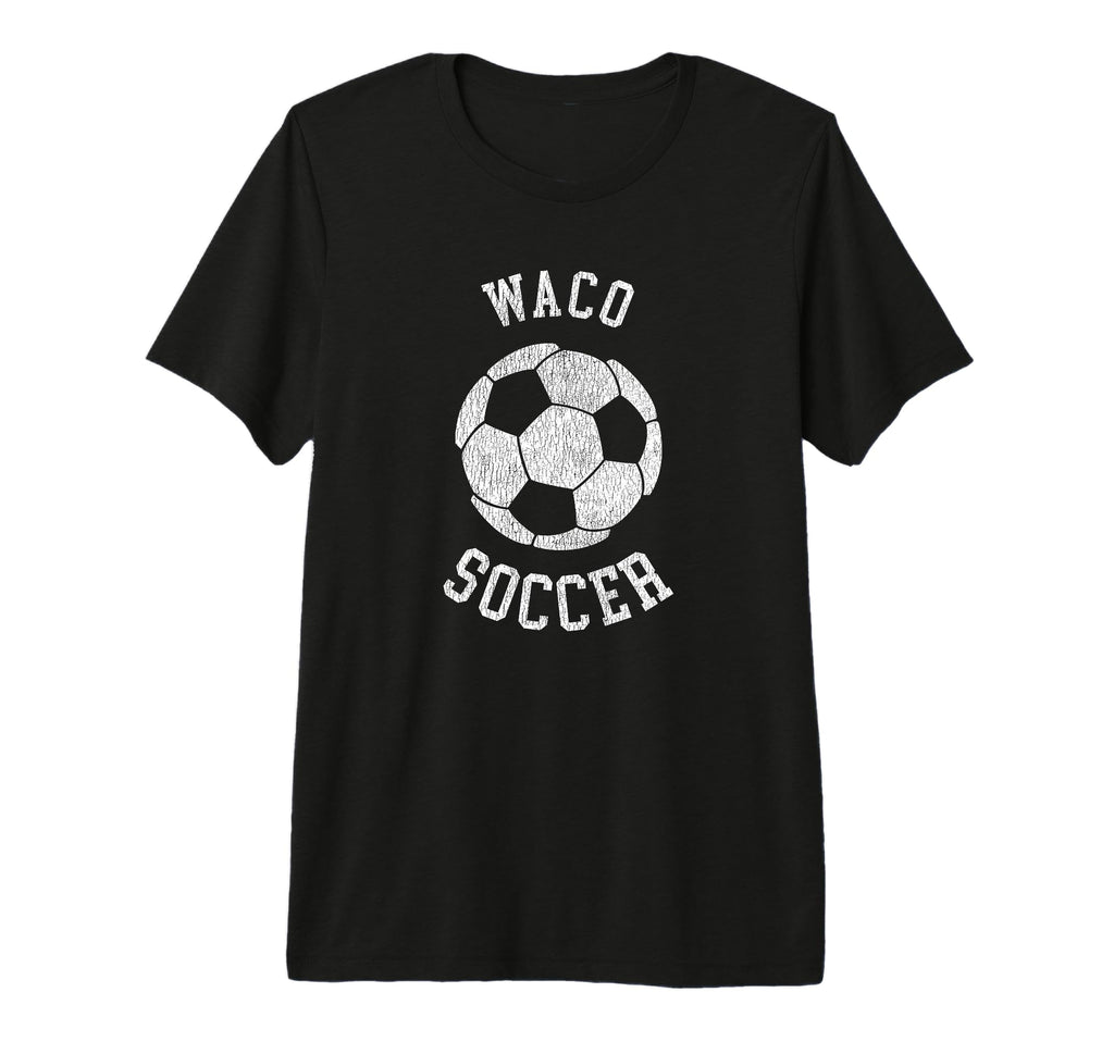Waco Soccer Distressed 90S Tri Blend T-Shirt - Trendy Graphic Unisex