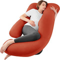 Sasttie Pregnancy Pillows for Sleeping, U Shaped Cooling Full Body Pillow with Removable Cover, Pregnant Women Must Haves, Maternity Essential, Orange