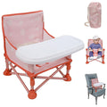 Tiny Marvels Portable 3-in-1 Baby Booster Seat, Cozy Floor Seat, Feeding Seat with Tray, Compact Foldable Toddler Booster with Child Safety Belt Carry Bag, Perfect for Travel (Blush Petals)