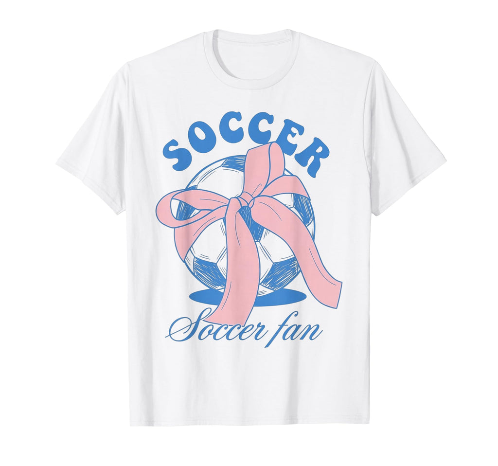 Soccer Fan Coquette Bow T-Shirt - Novelty Apparel Unisex