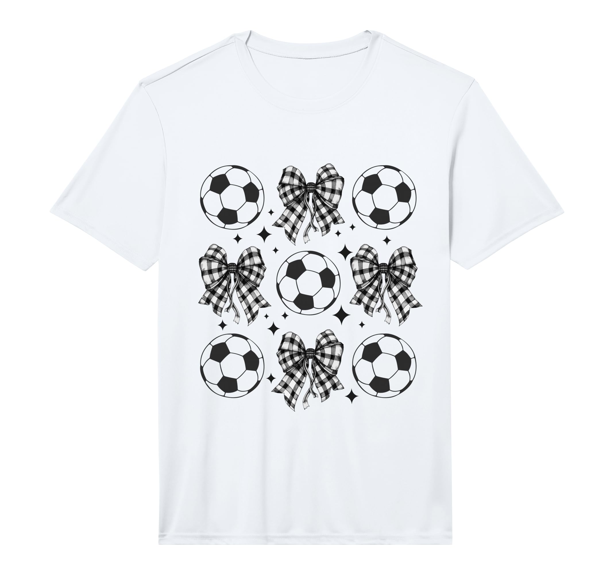 Soccer Ball Coquette Bow Soccer T-Shirt - Casual Everyday Wear Men Women