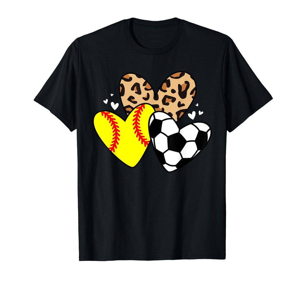 Soccer Softball Heart Funny Soccer T-Shirt - Minimalist Print Unisex