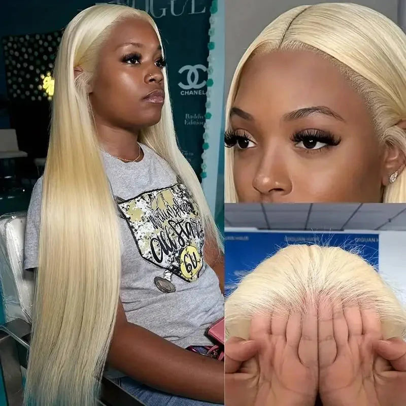 613 Blonde Lace Front Wig Human Hair Wig For Wowen Bone Straigh Human Hair Wigs 13X6 Hd Lace Frontal Wig 13X4 Lace Wigs - PhishStones Products