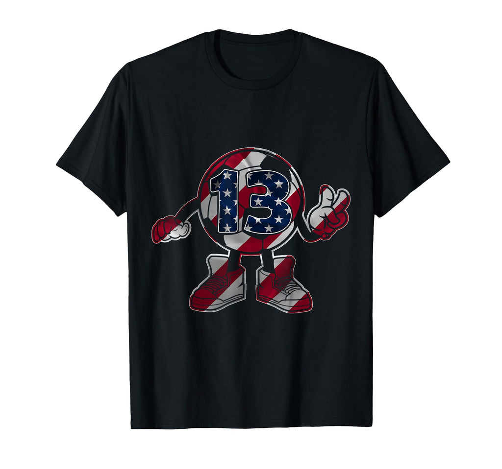 Number 13 Soccer 13Th Birthday T-Shirt - Minimalist Print Men Women