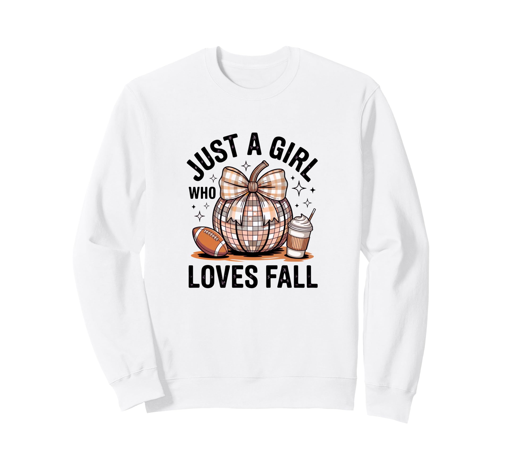 Coquette Bow Sports Fall Pumpkin Sweatshirt - Graphic Print Men Women