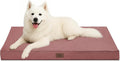 Outdoor Large Dog Bed, Waterproof Dog Bed for Large Dogs, Egg Crate Foam Pet Bed with Removable Washable Oxford Cooling Cover, Pink